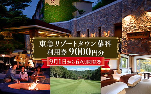 
                  東急リゾートタウン蓼科利用券(1,000円分×9枚)2024年9月1日から6か月間有効チケット【1421762】
                
