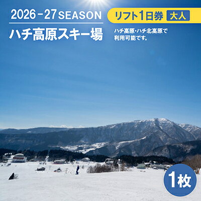 【ふるさと納税】ハチ高原スキー場【全日】リフト1日利用券　大人1名・1枚(ハチ北高原でもご利用可能!)_ ハチ高原 ハチ北高原 スキー場 リフト券 1日券 大人 チケット ウィンタースポーツ スキー スノーボード 兵庫県 関西 近畿 レジャー アクティビティ 【1445589】