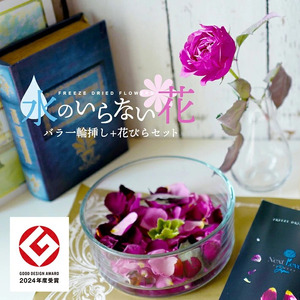 SL0210　水のいらない花　ゼロフラワー「バラ一輪挿し＆花びらセット」