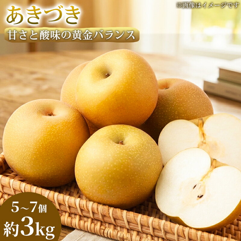 【ふるさと納税】【甘さと酸味の黄金バランス】熊本県産 あきづき 5～7個(約3kg) 1箱 あきづき 梨 フルーツ 甘い 濃厚 農家直送 ギフト 贈答用 家庭用 お取り寄せ 熊本県　お届け：2026年9月10日～2026年9月25日