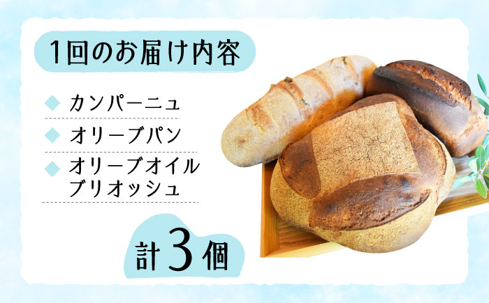 こだわりの石窯焼き！【全3回定期便】江田島のパン屋のこだわりパン 詰め合わせ Aセット (計9個) パン パン屋 カフェ 朝食 おやつ 江田島市/しまのぱん souda！ [XAQ013]