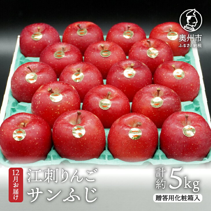 【ふるさと納税】 江刺りんご（サンふじ）贈答用化粧箱入り 5kg【12月お届け】 フルーツ 林檎 贈答 ギフト [AQ008]