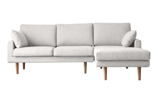 【ネイビー】 高野木工 LEO SOFA レオソファ カウチタイプ 2人掛け （左肘） + シェーズロング （右肘） オーク脚 【5年保証】 ソファ カウチソファ シェーズロングソファ インテリア 家具 九州 福岡県 筑後市