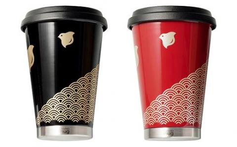 うるしモバイルタンブラー　波千鳥　朱 朱
