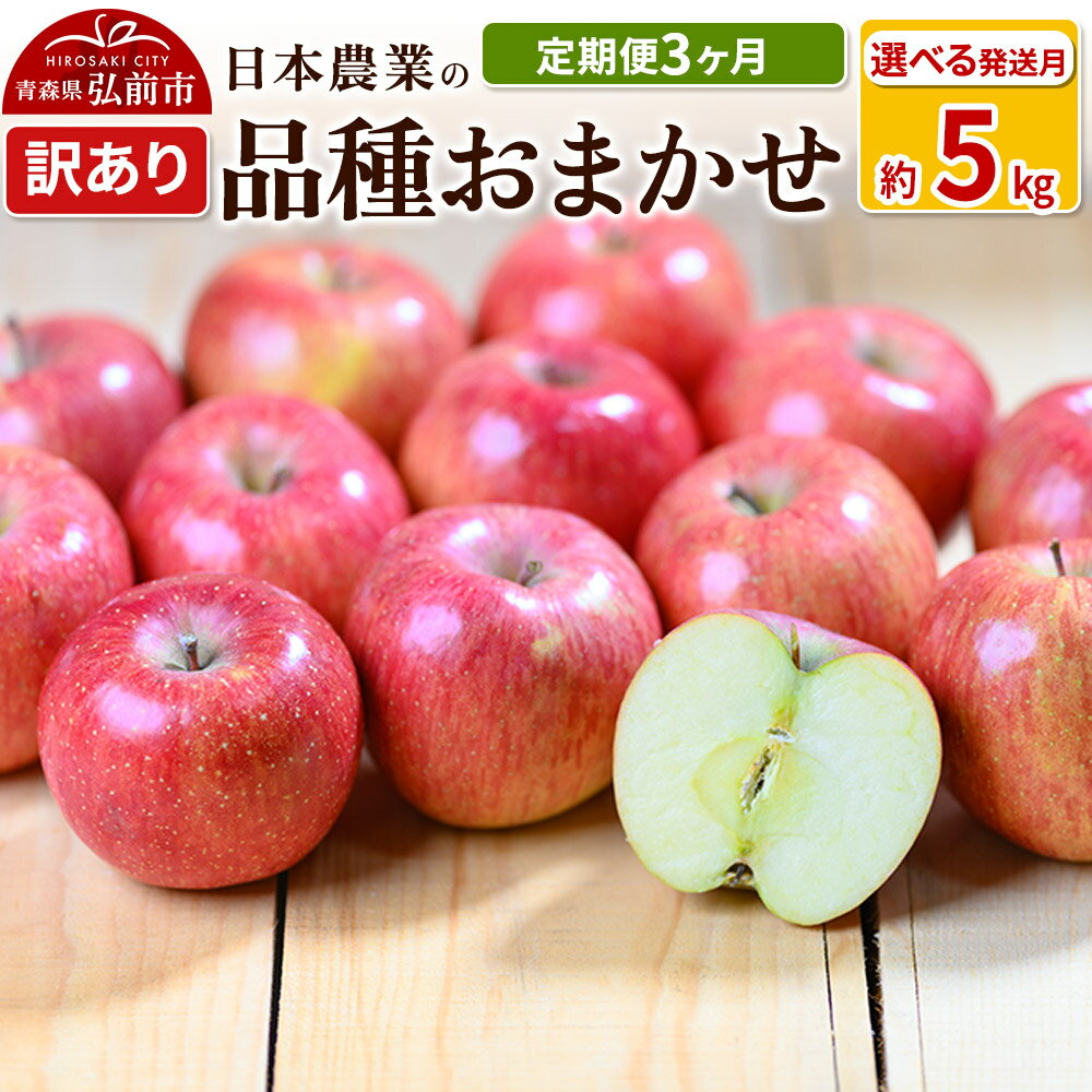【ふるさと納税】【レビューキャンペーン】りんご 【定期便3ヶ月】【先行受付】 平均糖度12.5度以上！ 訳あり品種おまかせ5kg【選べる発送月9月／12月】3回分 青森 果物 フルーツ 林檎 リンゴ くだもの 不揃い 規格外 予約