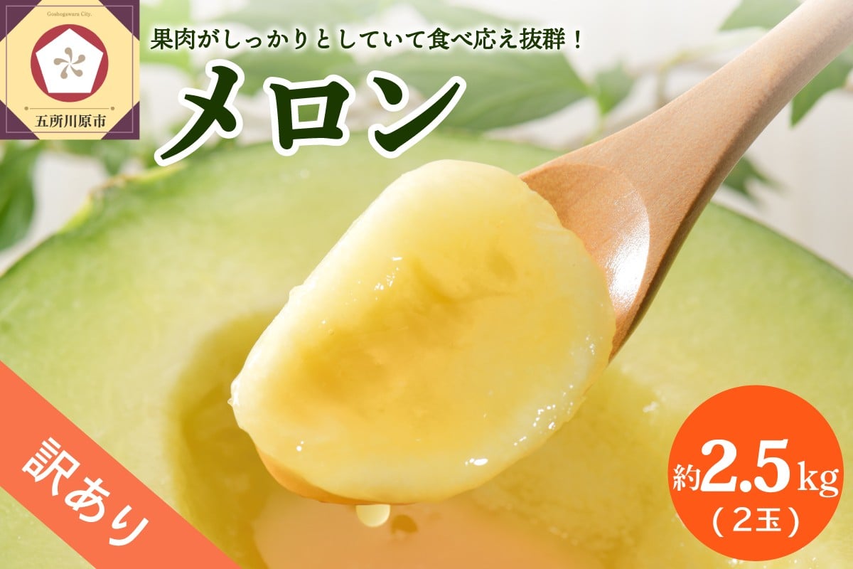 
            【2026年先行予約】【選べる配送時期】【訳あり】 青肉 メロン 約2.5kg (2玉) 品種おまかせ 緑肉 青森産
          