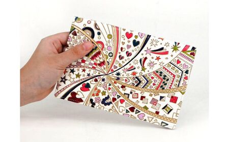 【文庫屋大関】パーソナルホルダー　グロッシーハート【皮革工芸品】 民芸品 雑貨 日用品 文房具 革小物 牛革 ファイル ケース 