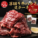 【ふるさと納税】≪ 発送時期が選べる ≫ 【 厚切り 】牛 ハラミステーキ【1kg】500g×2 焼肉 ハラミ 焼き肉 はらみ 塩味 牛肉 肉 冷凍 小分け パック お取り寄せ グルメ タン先 BBQ バーベキュー アウトドア 小分け 冷凍 送料無料