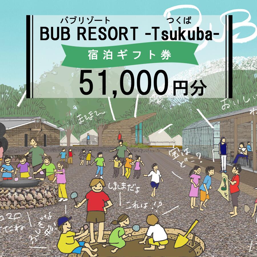 【ふるさと納税】【ふるさとeチケット】BUB RESORT Tsukuba 利用クーポン券(51000円分）| 茨城県 つくば市 グランピング キャンプ リゾート 大自然 体験 アクティビティ 宿泊 家族 子供 子ども ファミリー 食事 ニューオープン バブリゾート BUB BUBRESORT テーマパーク