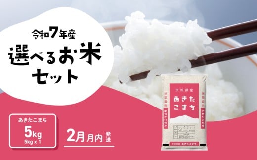 【02月月内発送】あきたこまち 5kg 令和7年産 精米 白米 茨城県産 米 お米 [SF597yai]