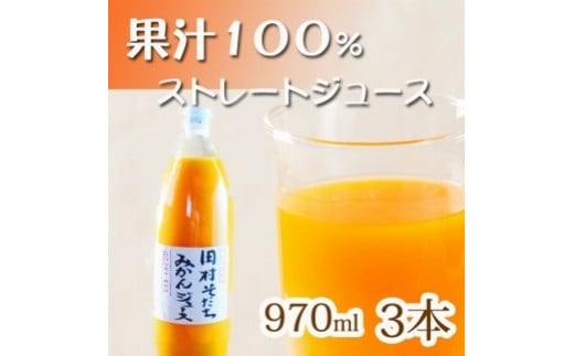 
果汁100％田村そだちみかんジュース 970ｍｌ×3本
