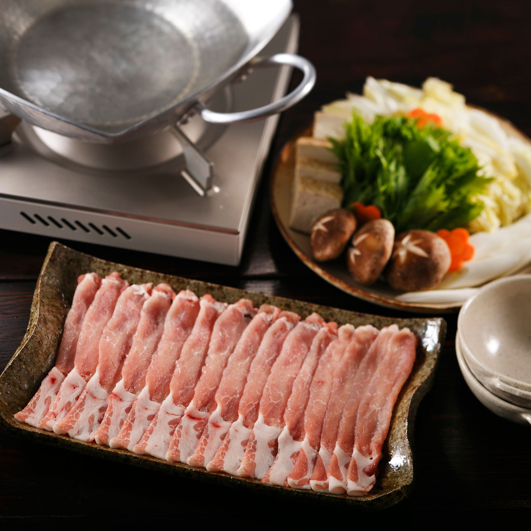 庄内豚 ロースしゃぶしゃぶすき焼き 750g