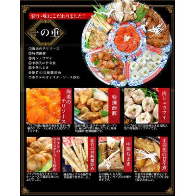 ふるさと納税 京都市 【チャイナノーヴァ】中華おせち「八坂」(オードブル皿あり)約2〜3人前 7品 1段重 |  | 01