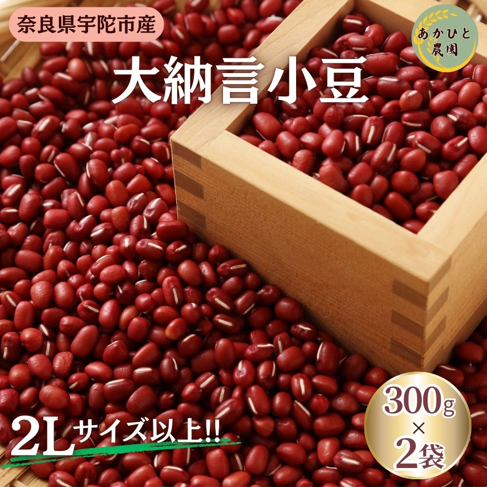 【ふるさと納税】宇陀大納言小豆300g×2袋（2Lサイズ以上） ／ 小豆 国産 あずき 大納言 あんこ 奈良県 宇陀市 あかひと農園