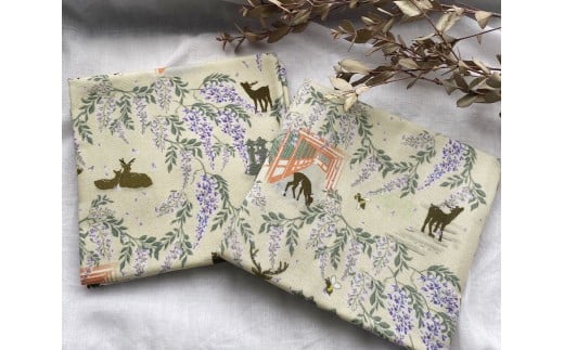 『麗らかの杜』手芸雑貨 春日大社 道中 生地 布 布地 裁縫 洋裁 手芸 オリジナル foo stitch フーステッチ 雑貨 綿 コットン ハンドメイド バッグ ポーチ 国産 奈良県 奈良市 なら 8-058