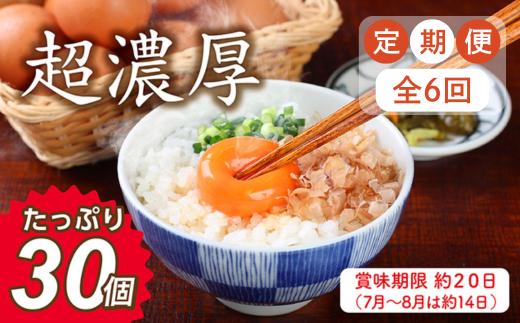 
            【定期便6回】ミネラルを豊富に含んだ越前赤玉子30個（27個＋卵割れ補償3個）
          