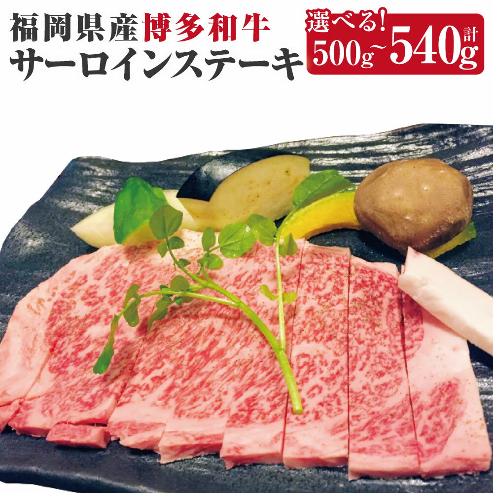 【ふるさと納税】＜選べる内容量＞博多和牛 サーロインステーキ 計500g（250g×2枚） / 計540g（270g×2枚） 和牛 牛肉 お肉 サーロイン ステーキ 冷凍 福岡県産 国産 九州 福岡県 太宰府市 送料無料
