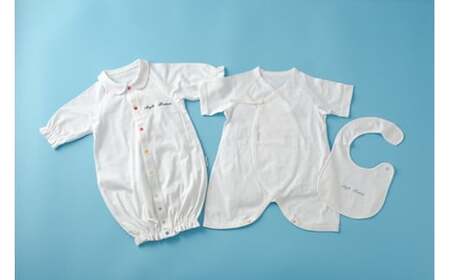 オーガニックコットン 使用 新生児用 ３点セット／ ベビー服 ソフトママ カスタマイズ可能 コンビ肌着 ２WAYオール スタイ 各1枚 セット 100％ オーガニック 生地 ベビー 赤ちゃん ギフト 