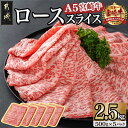 【ふるさと納税】宮崎牛(A5)ローススライス 2.5kg - 都城産 宮崎牛 A5ランク ローススライス 500g×5p 牛肉 ロース スライス 送料無料 MC-0109【宮崎県都城市は2年連続ふるさと納税日本一！】