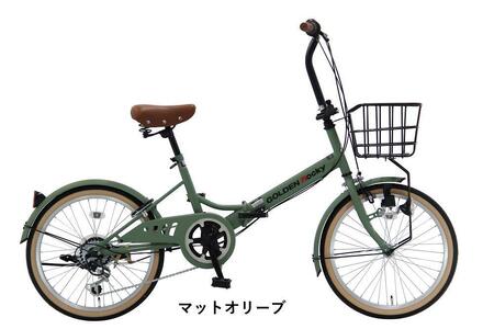 ヱビス自転車　折りたたみ 自転車 ゴールデンロッキー206 シマノ製 外装6段変速 20インチ 完成品【マットオリーブ】