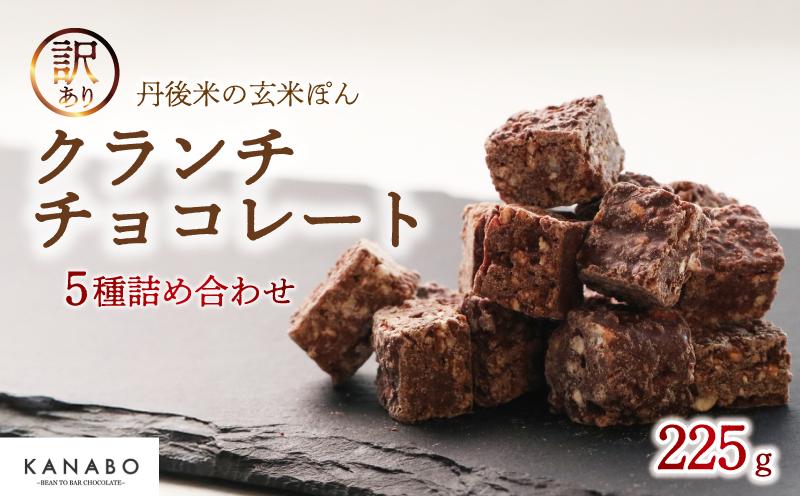 
            訳あり 玄米ぽん クランチチョコレート 5種 詰め合わせ 計225g 高級 リッチ チョコ チョコレート クランチチョコ チョコクランチ チョコレートクランチ バレンタイン クリスマス ギフト 食べ比べ 玄米 米 ポン菓子 ぽん菓子 ほうじ茶 しょうが 生姜 梨 ホップ 京都 丹後 与謝野
          