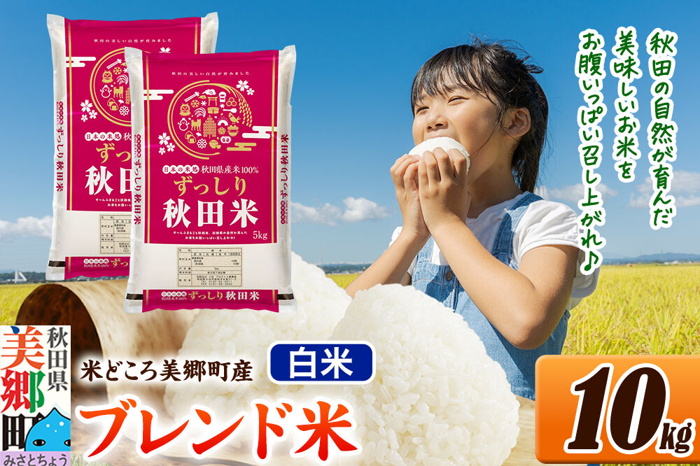 米 ブレンド米【白米】精米 10kg（5kg×2袋）秋田県美郷町産 [5kg袋 お米 こめ ご飯 ごはん 米どころ 秋田県産 美郷町]