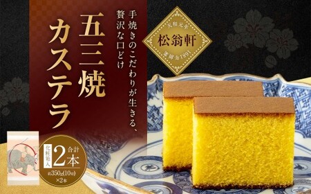 【7営業日以内発送】五三焼カステラ 計2本（化粧箱入） ／ カステラ かすてら 洋菓子 デザート スイーツ おやつ 松翁軒 お取り寄せ お土産 長崎県 長崎市