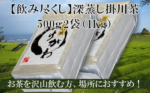 ２０３６　深蒸し掛川茶飲み尽くし用セット 500ｇ × 2袋 計1Kｇ 美笠園 深蒸し茶