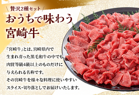 宮崎牛 モモスライス・切り落とし セット 計800g |牛肉 牛 肉 モモ スライス 切り落とし