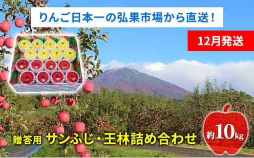 
                  りんご 【12月発送】糖度13度～ 贈答用 サンふじ 王林 詰め合わせ 約10kg　リンゴ 林檎 青森りんご 糖度 13度 甘い 酸味 デザート フルーツ 果物 お取り寄せ 産地直送 旬 季節限定 弘果物流 青森県 西目屋村 西目屋村産
                