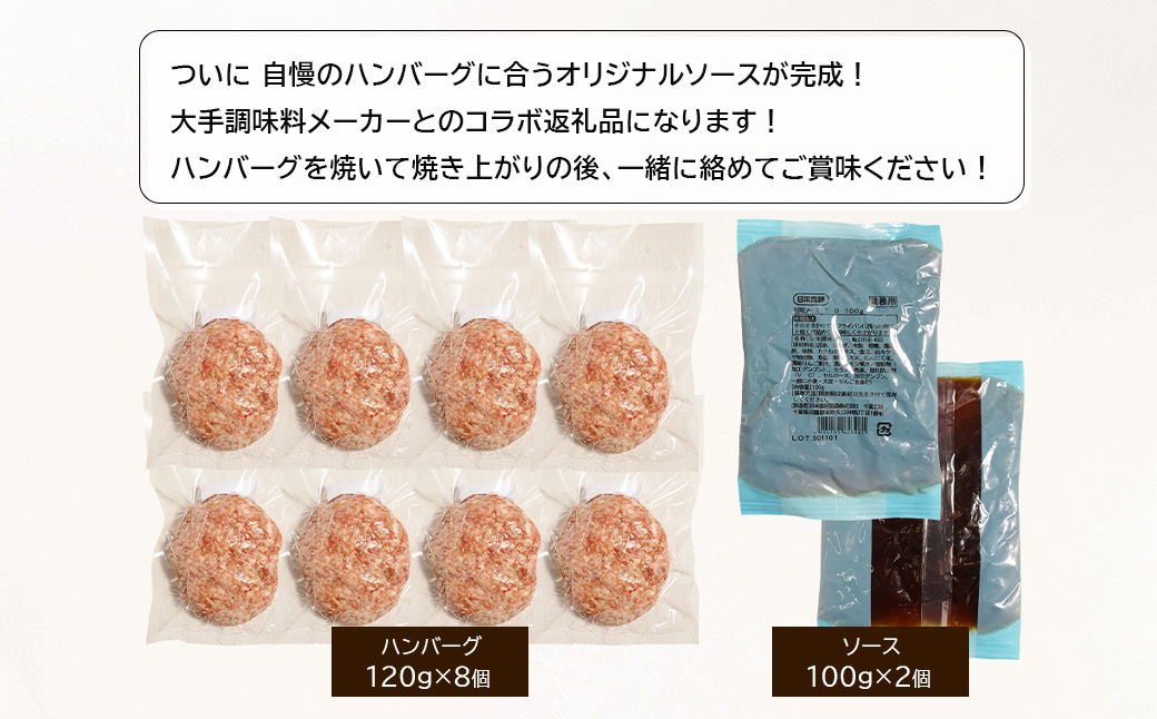 淡路島手作りハンバーグ120ｇ 8個　オリジナルソース付　　[ハンバーグ ハンバーグ ハンバーグ ハンバーグ ハンバーグ ハンバーグ]