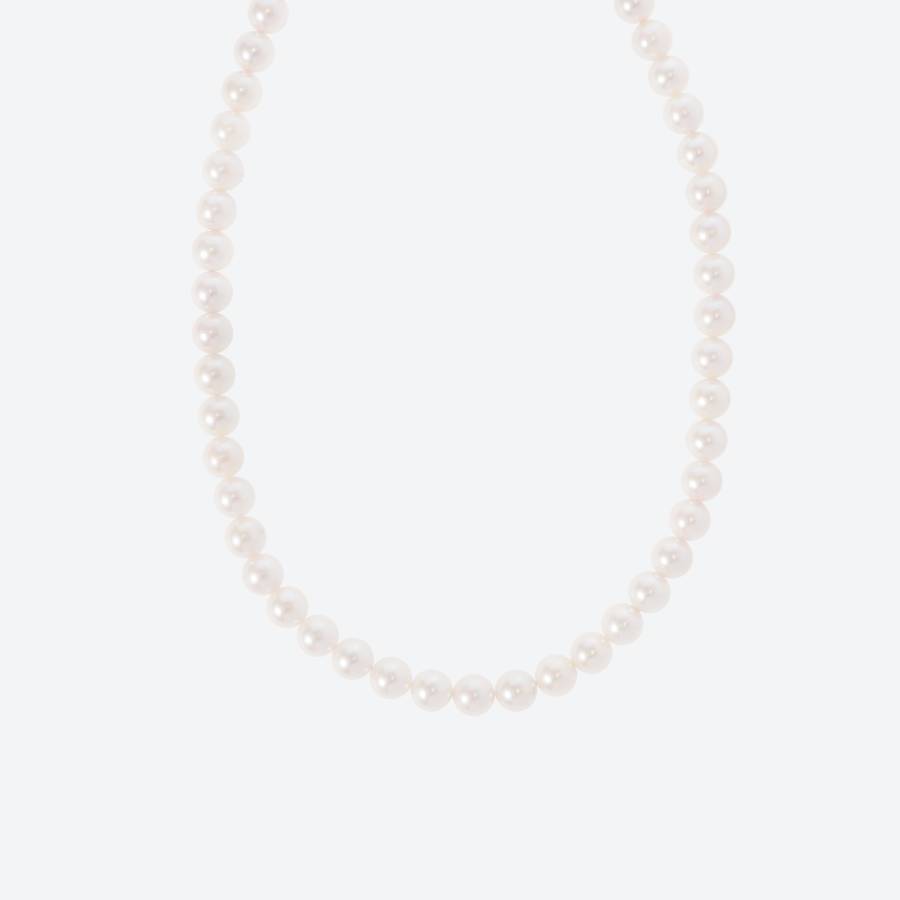 アコヤパール　ネックレス・ピアス（E7.5mm）セット (ピンク）2(MKhp-013)