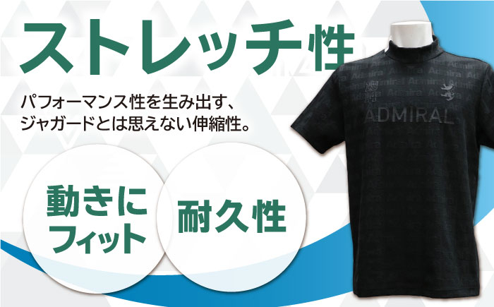 【2025年モデル】アドミラル ゴルフウェアー　半袖　ストライプ ジャガード モックネック シャツ