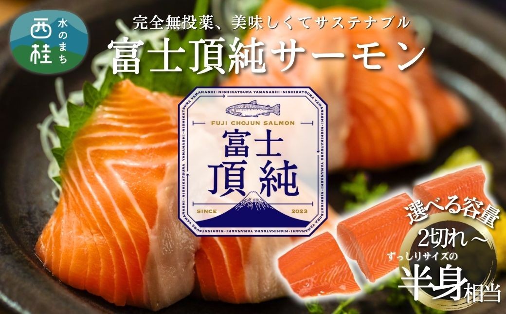 
            富士頂純 サーモン 刺身セット 選べる容量/頭身部分2分割 450g以上/半身分3分割 600g以上 【富士山麓のきれいな天然水で養殖された安心安全な サーモン 】鮭 シャケ 冷凍 完全無投薬 ワクチンフリー フィレ 切り身 皮なし 骨なし ムニエル 刺し身  [注目]【n0556_nes】
          
