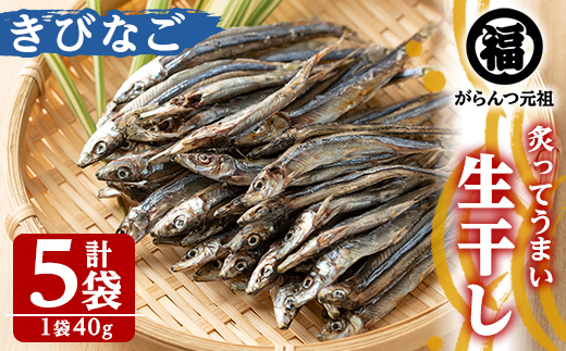 鹿児島県阿久根市産生干し「きびなご」(計5袋・1袋40g)国産 魚介 干物 ひもの キビナゴ がらんつ干物【マルフク川畑水産】a-12-150