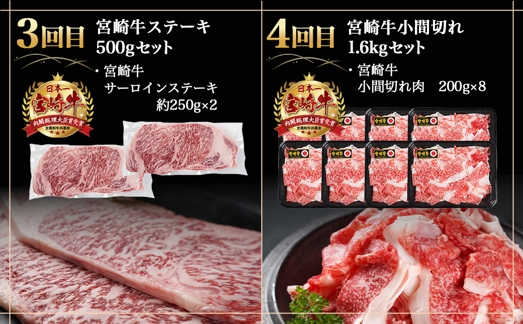 ≪全6回定期便≫宮崎牛食べ比べ定期便5.5kg_TAF6-I601
