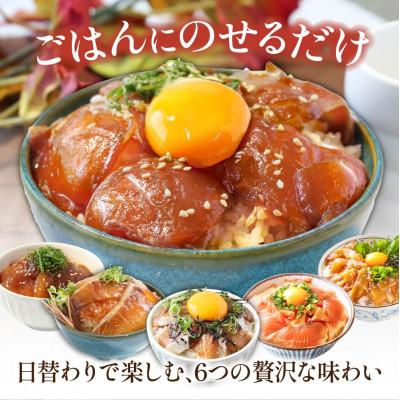 ふるさと納税 芸西村 海鮮漬け丼6種(真鯛・ブリ・カンパチ・マグロ・サーモン・イカ)1食80g×各1パック【KYF175】 |  | 01