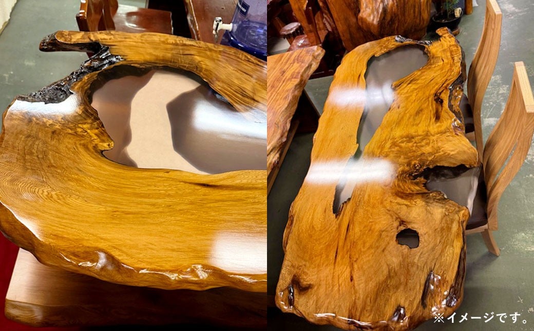 屋久杉レジンテーブル（座卓・ダイニング）