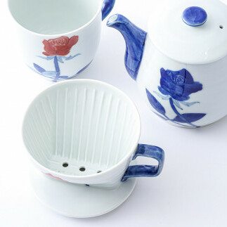 有田焼 バラ絵 コーヒードリッパー＆ポット＆マグカップの3点セット 大慶 A45-105_イメージ2