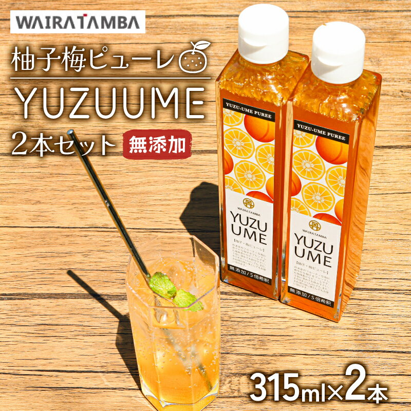 【ふるさと納税】 柚子梅ピューレ YUZUUME 2本セット 315ml×2本 無添加 5倍希釈 フルーツ 梅ジュース 梅ペースト 梅ジャム 果物 梅 うめ 柚子 ゆず 柑橘 ジュース シロップ 贈り物 割材 炭酸割 お酒割 焼酎 ヨーグルト カクテル 京都 丹波 完熟梅 果肉