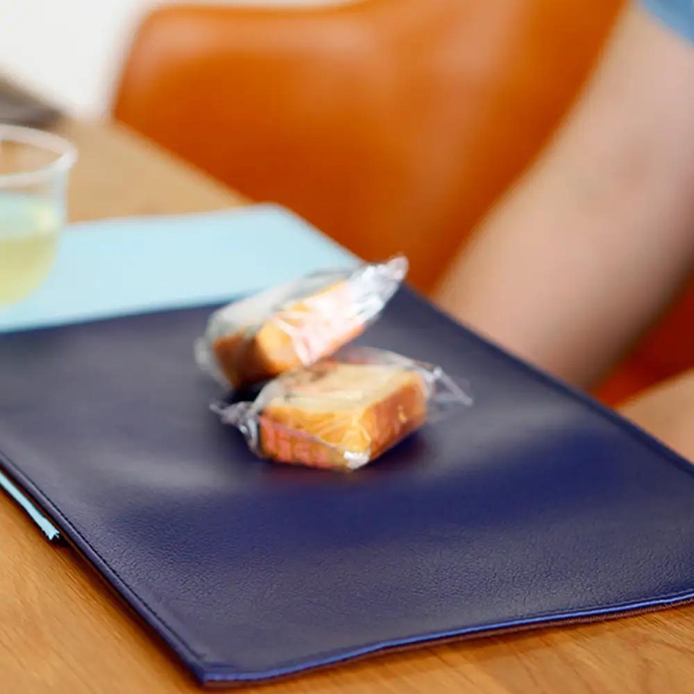 PVCレザーカフェマット「LETEA」　2枚セット（ブラウン） ／ カフェマット レザー 撥水 2枚セット おしゃれ 北欧 モダン 拭ける 高級感 ティータイム ランチ ディナー 日本製 汚れ防止 傷