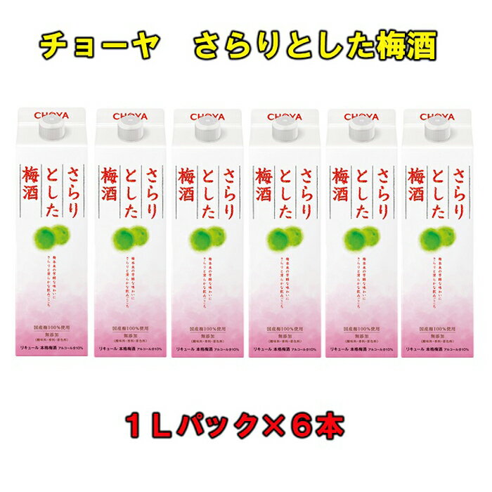 【ふるさと納税】チョーヤ さらりとした梅酒 1Lパック ×6本（1ケース） | 楽天ふるさと 納税 和歌山県 和歌山 上富田町 梅酒 チョーヤ梅酒 酒 お酒 アルコール飲料 まとめ買い チョーヤ ドリンク 飲料 飲み物 梅 うめ ウメ プレゼント ギフト 贈り物 美味しい CHOYA