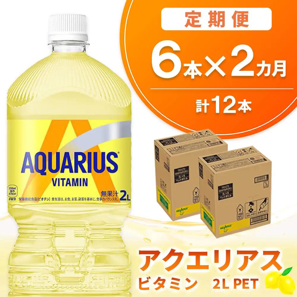 【2か月定期便】アクエリアス ビタミン PET 2L (6本×2回) 計12本 K090541