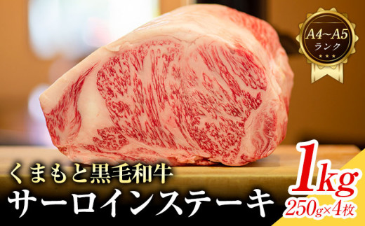 【A4～A5】くまもと 黒毛和牛 サーロイン ステーキ 1kg 《30日以内に出荷予定(土日祝除く)》熊本県 大津町 黒毛和牛 肉 お肉 和牛 牛 牛肉 A5 A4 小分け MEAT PLUS