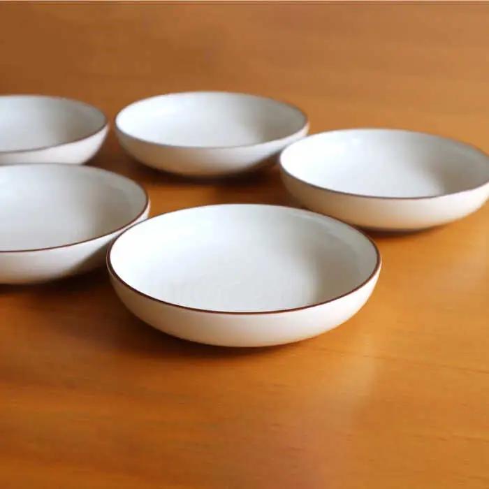 【白山陶器】【定番のシリーズ】白磁千段4.5深皿 5枚セット 食器 皿 【波佐見焼】[TA118] 波佐見焼
