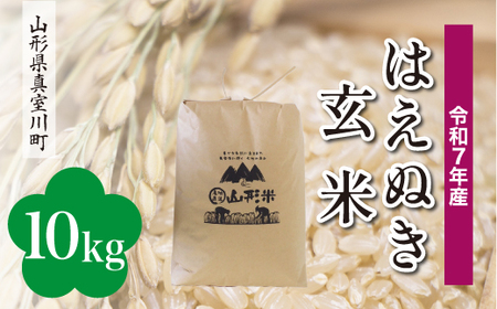 ＜令和7年産米＞ 令和8年8月上旬発送 真室川町産 はえぬき 【玄米】 10kg （10kg×1袋）　◆RR7H10M-G2608A