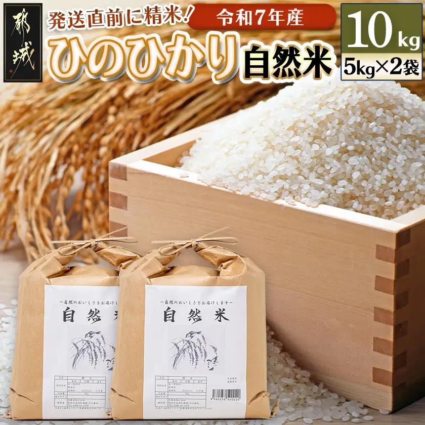 都城市高崎町産ひのひかり「自然米」10kg〔29-6801〕_(都城市) 5kg×2袋 高崎町 ヒノヒカリ 白米 お米10kg おこめ 産地直送 精米