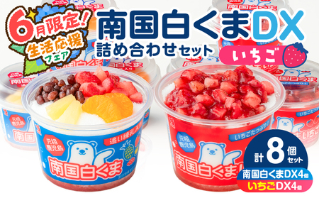 【 期間限定 生活応援 】セイカ食品 南国白くまDX・南国白くまDX（いちご味）詰め合わせセット K051-002_01 白くま 白熊 しろくま アイス アイスクリーム カップ スイーツ 氷菓子 かき氷 氷菓 いちご フルーツ 練乳 ミルク ご当地 名物 人気 夏 デザート おやつ セット 詰合せ 期間 数量 限定 南国 セイカ食品 ふるさと納税 鹿児島 鹿児島市 おすすめ ランキング プレゼント ギフト