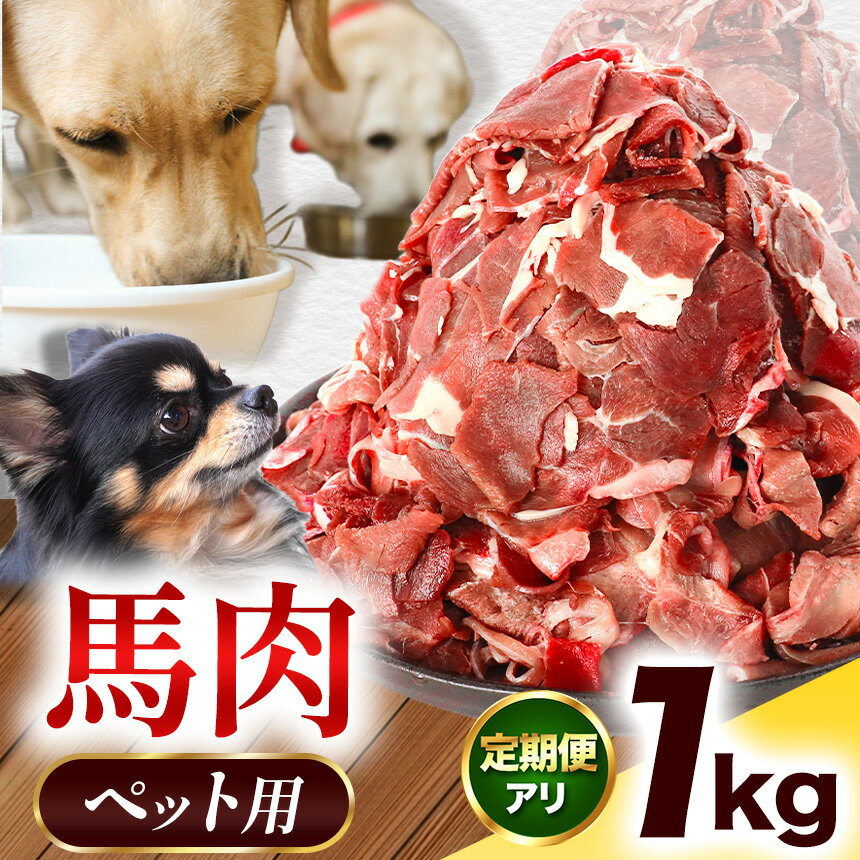 【ふるさと納税】ペット用 馬肉 切り落とし 1kg ( 500g × 2パック ) 選べる定期便 | 馬肉 馬 肉 赤身 ペット 無添加 冷凍 肉 にく ニク 熊本県 和水町