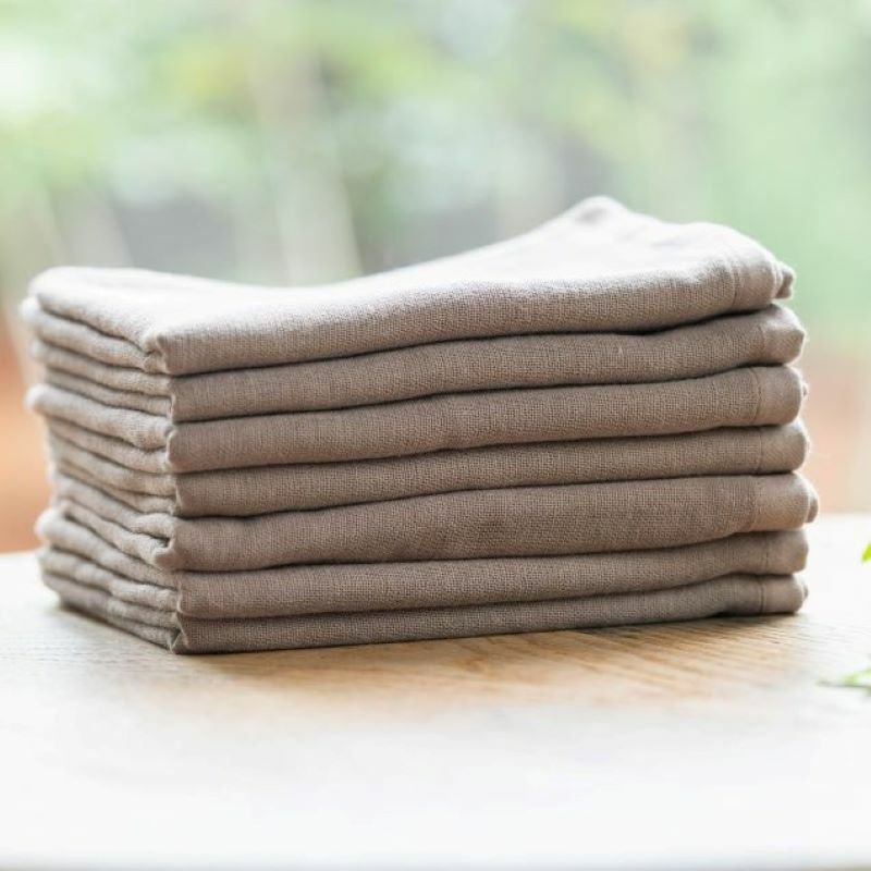 速乾・コンパクト・肌に優しいガーゼ＆パイルのループ付フェイスタオル７枚セット ココア【泉州タオル 国産 吸水 普段使い シンプル 日用品】 099H1549